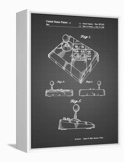 PP374-Black Grid Nintendo Joystick Patent Poster-Cole Borders-Framed Premier Image Canvas