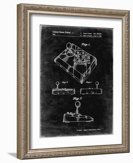 PP374-Black Grunge Nintendo Joystick Patent Poster-Cole Borders-Framed Giclee Print