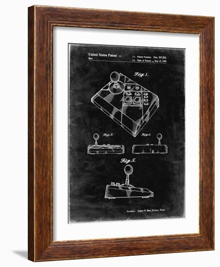 PP374-Black Grunge Nintendo Joystick Patent Poster-Cole Borders-Framed Giclee Print