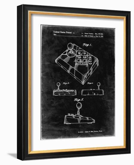 PP374-Black Grunge Nintendo Joystick Patent Poster-Cole Borders-Framed Giclee Print