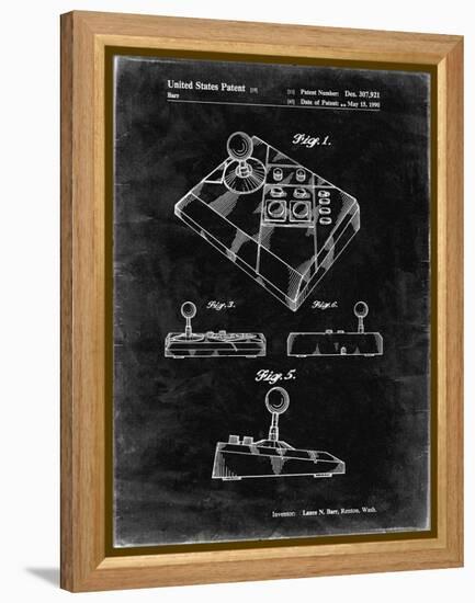 PP374-Black Grunge Nintendo Joystick Patent Poster-Cole Borders-Framed Premier Image Canvas