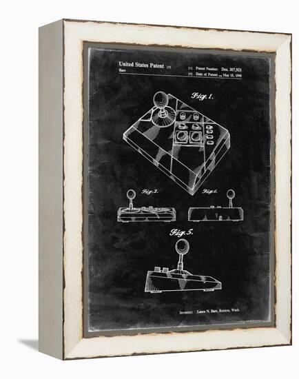 PP374-Black Grunge Nintendo Joystick Patent Poster-Cole Borders-Framed Premier Image Canvas