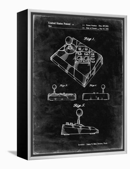 PP374-Black Grunge Nintendo Joystick Patent Poster-Cole Borders-Framed Premier Image Canvas