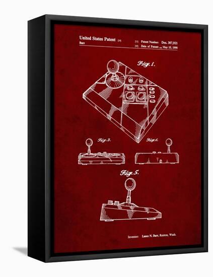PP374-Burgundy Nintendo Joystick Patent Poster-Cole Borders-Framed Premier Image Canvas