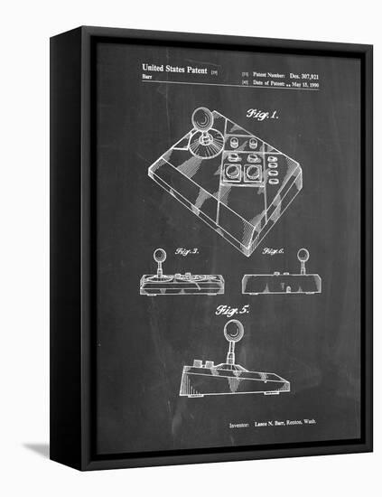 PP374-Chalkboard Nintendo Joystick Patent Poster-Cole Borders-Framed Premier Image Canvas