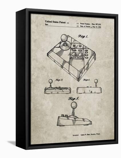 PP374-Sandstone Nintendo Joystick Patent Poster-Cole Borders-Framed Premier Image Canvas