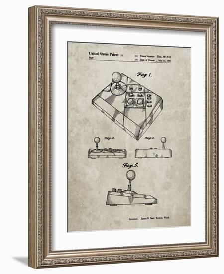 PP374-Sandstone Nintendo Joystick Patent Poster-Cole Borders-Framed Giclee Print