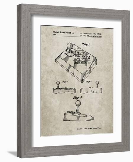 PP374-Sandstone Nintendo Joystick Patent Poster-Cole Borders-Framed Giclee Print