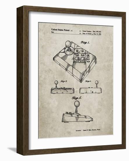 PP374-Sandstone Nintendo Joystick Patent Poster-Cole Borders-Framed Giclee Print