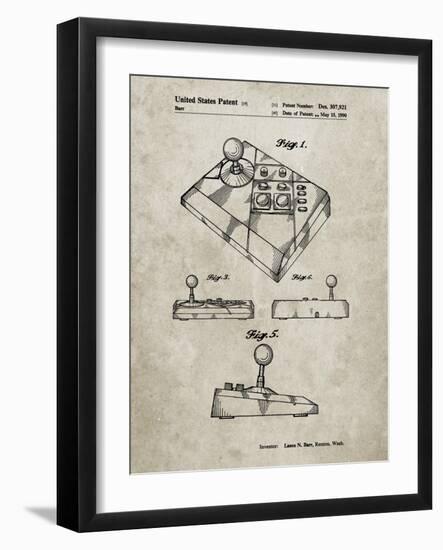 PP374-Sandstone Nintendo Joystick Patent Poster-Cole Borders-Framed Giclee Print