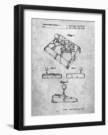 PP374-Slate Nintendo Joystick Patent Poster-Cole Borders-Framed Giclee Print