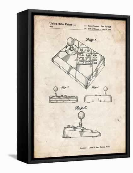 PP374-Vintage Parchment Nintendo Joystick Patent Poster-Cole Borders-Framed Premier Image Canvas