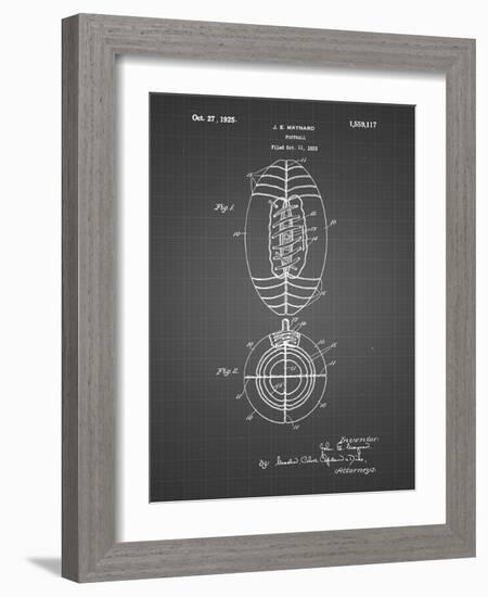 PP379-Black Grid Football Game Ball 1925 Patent Poster-Cole Borders-Framed Giclee Print