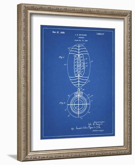 PP379-Blueprint Football Game Ball 1925 Patent Poster-Cole Borders-Framed Giclee Print