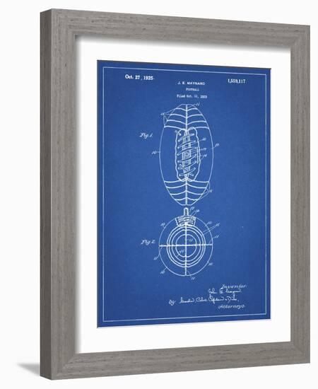 PP379-Blueprint Football Game Ball 1925 Patent Poster-Cole Borders-Framed Giclee Print