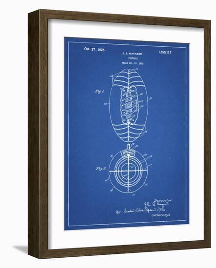 PP379-Blueprint Football Game Ball 1925 Patent Poster-Cole Borders-Framed Giclee Print