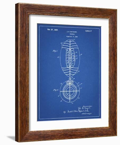 PP379-Blueprint Football Game Ball 1925 Patent Poster-Cole Borders-Framed Giclee Print