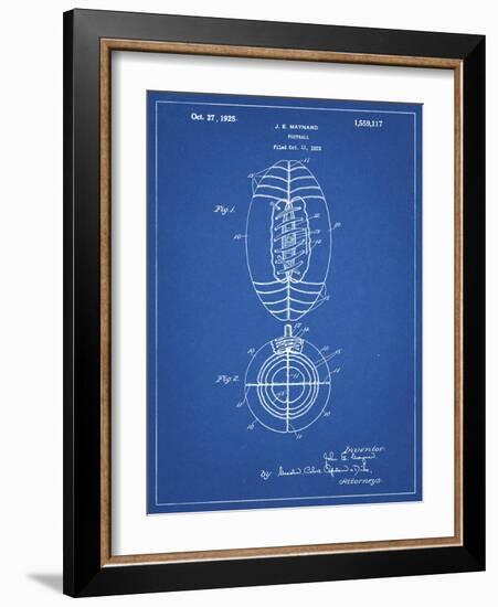 PP379-Blueprint Football Game Ball 1925 Patent Poster-Cole Borders-Framed Giclee Print