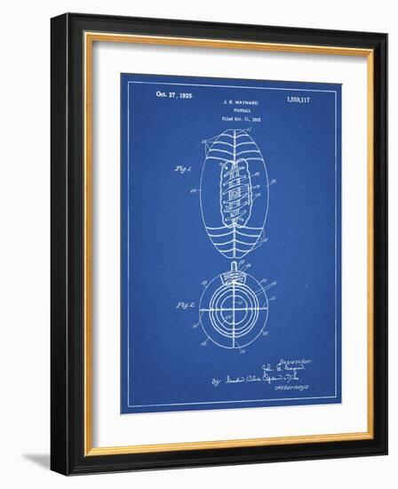 PP379-Blueprint Football Game Ball 1925 Patent Poster-Cole Borders-Framed Giclee Print