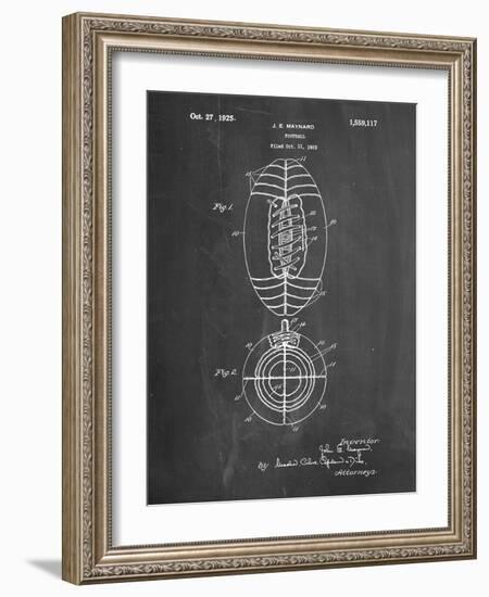 PP379-Chalkboard Football Game Ball 1925 Patent Poster-Cole Borders-Framed Giclee Print