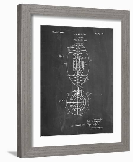 PP379-Chalkboard Football Game Ball 1925 Patent Poster-Cole Borders-Framed Giclee Print