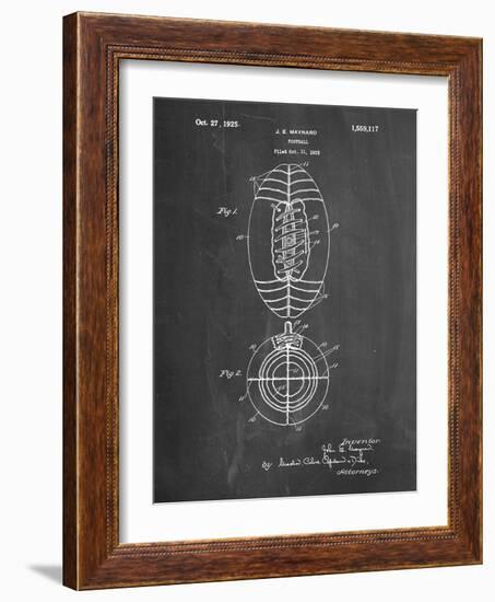 PP379-Chalkboard Football Game Ball 1925 Patent Poster-Cole Borders-Framed Giclee Print