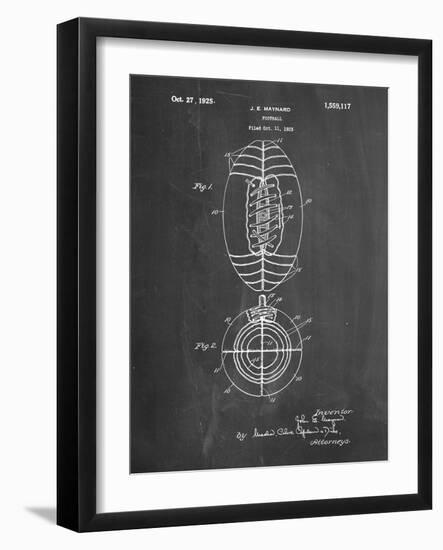 PP379-Chalkboard Football Game Ball 1925 Patent Poster-Cole Borders-Framed Giclee Print