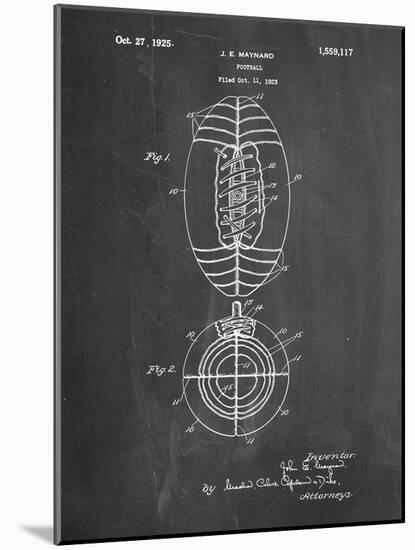 PP379-Chalkboard Football Game Ball 1925 Patent Poster-Cole Borders-Mounted Giclee Print