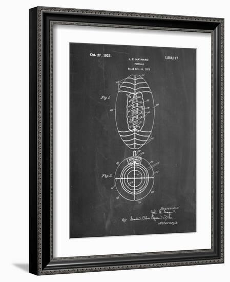 PP379-Chalkboard Football Game Ball 1925 Patent Poster-Cole Borders-Framed Giclee Print