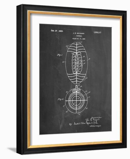 PP379-Chalkboard Football Game Ball 1925 Patent Poster-Cole Borders-Framed Giclee Print