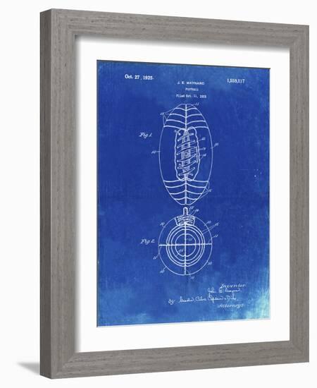 PP379-Faded Blueprint Football Game Ball 1925 Patent Poster-Cole Borders-Framed Giclee Print