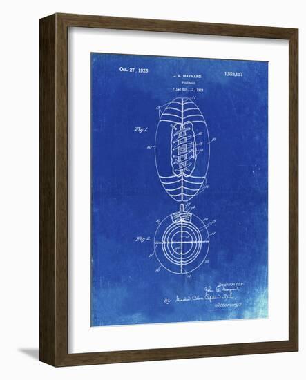 PP379-Faded Blueprint Football Game Ball 1925 Patent Poster-Cole Borders-Framed Giclee Print