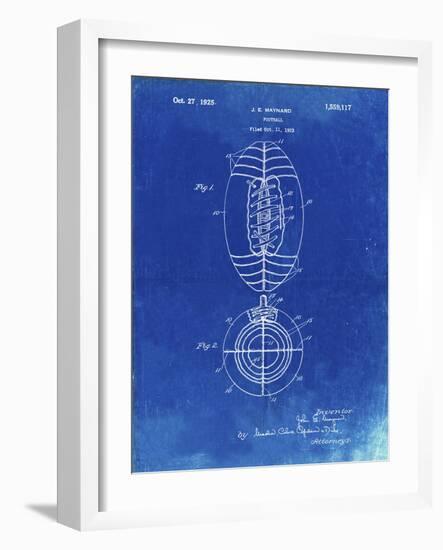 PP379-Faded Blueprint Football Game Ball 1925 Patent Poster-Cole Borders-Framed Giclee Print