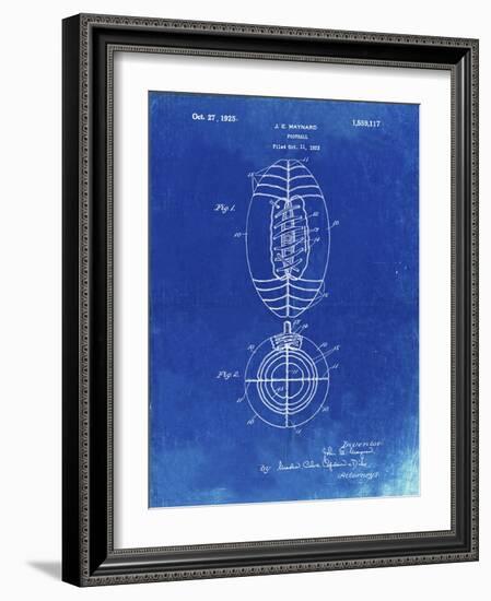 PP379-Faded Blueprint Football Game Ball 1925 Patent Poster-Cole Borders-Framed Giclee Print