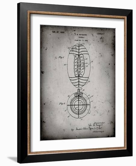 PP379-Faded Grey Football Game Ball 1925 Patent Poster-Cole Borders-Framed Giclee Print