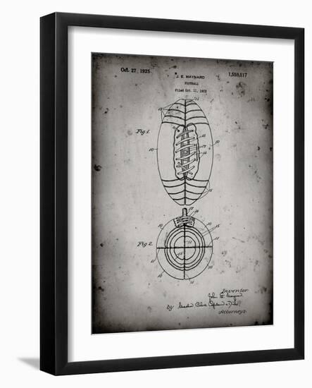 PP379-Faded Grey Football Game Ball 1925 Patent Poster-Cole Borders-Framed Giclee Print