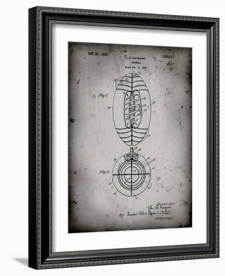 PP379-Faded Grey Football Game Ball 1925 Patent Poster-Cole Borders-Framed Giclee Print