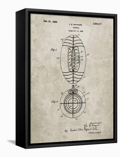 PP379-Sandstone Football Game Ball 1925 Patent Poster-Cole Borders-Framed Premier Image Canvas