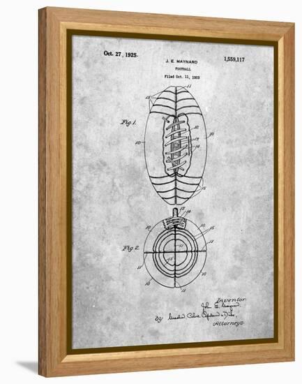 PP379-Slate Football Game Ball 1925 Patent Poster-Cole Borders-Framed Premier Image Canvas