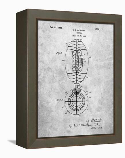 PP379-Slate Football Game Ball 1925 Patent Poster-Cole Borders-Framed Premier Image Canvas