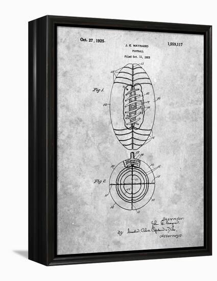 PP379-Slate Football Game Ball 1925 Patent Poster-Cole Borders-Framed Premier Image Canvas