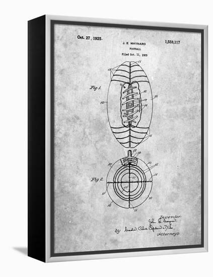 PP379-Slate Football Game Ball 1925 Patent Poster-Cole Borders-Framed Premier Image Canvas