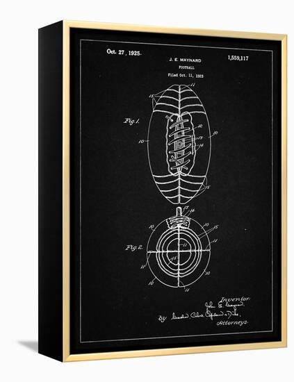 PP379-Vintage Black Football Game Ball 1925 Patent Poster-Cole Borders-Framed Premier Image Canvas