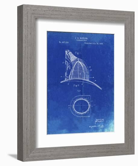 PP38 Faded Blueprint-Borders Cole-Framed Giclee Print
