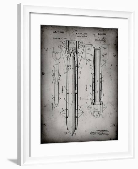 PP384-Faded Grey Aerial Missile Patent Poster-Cole Borders-Framed Giclee Print