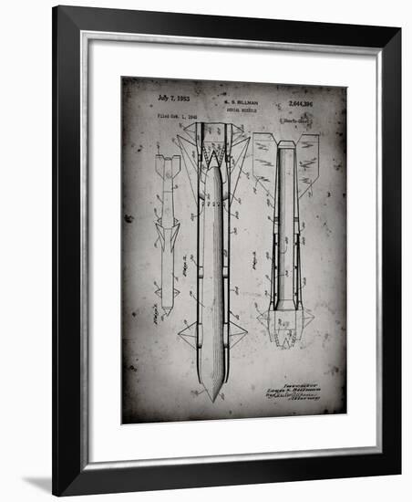PP384-Faded Grey Aerial Missile Patent Poster-Cole Borders-Framed Giclee Print