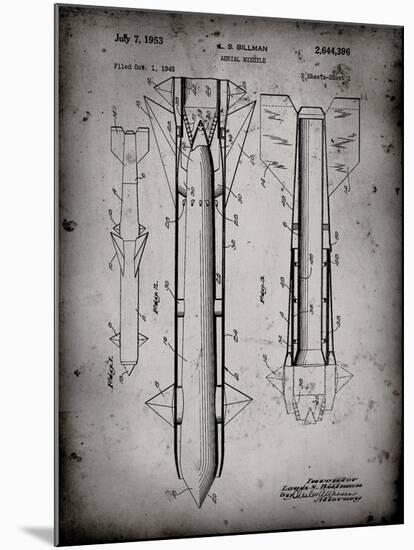 PP384-Faded Grey Aerial Missile Patent Poster-Cole Borders-Mounted Giclee Print