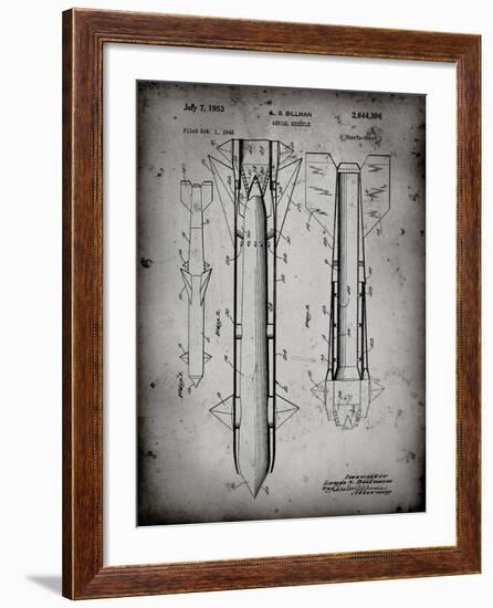 PP384-Faded Grey Aerial Missile Patent Poster-Cole Borders-Framed Giclee Print