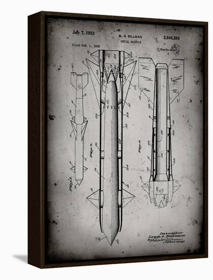 PP384-Faded Grey Aerial Missile Patent Poster-Cole Borders-Framed Premier Image Canvas