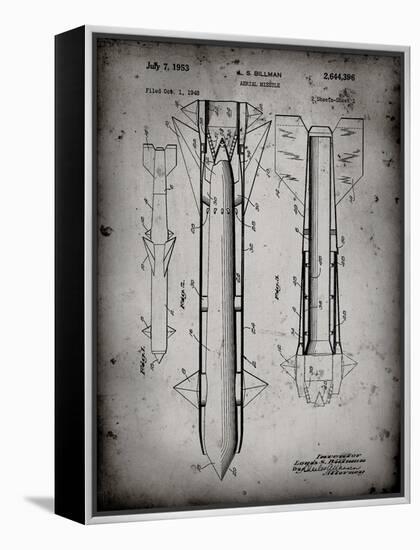 PP384-Faded Grey Aerial Missile Patent Poster-Cole Borders-Framed Premier Image Canvas